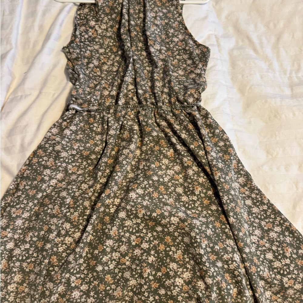 Floral Sleeveless Dress - Green